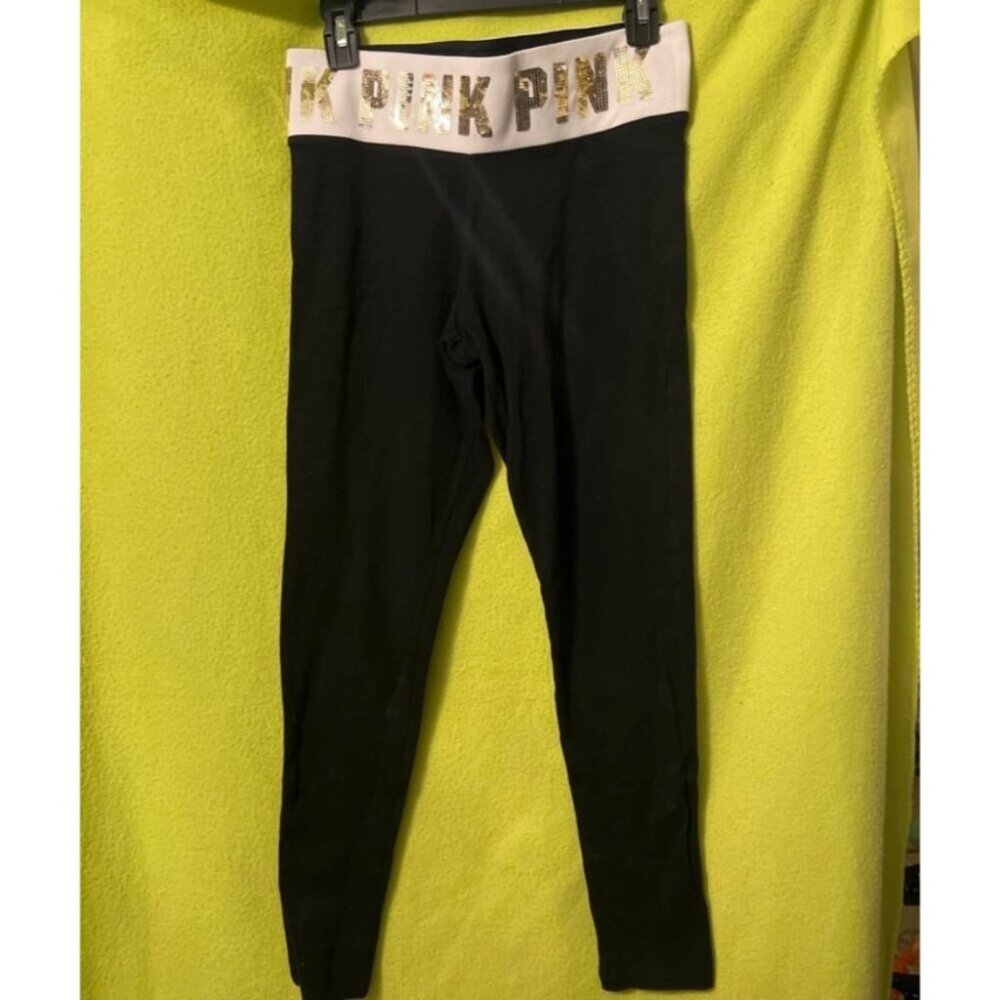 Victoria’s Secret PINK Bling y2k Yoga Legging Pant Ankle Skinny Black medium VS